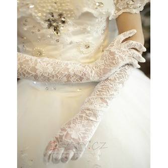 Svatební rukavice Černá průsvitná podzimní čipka stínka Lace Fabric - Strana 2