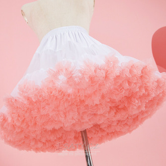 Růžová elastická spodnička s nafouknutým tylem v pase, princezna Balet Dance Pettiskirts Lolita Cosplay, Rainbow Cloud Krátká tutu sukně 45 cm - Strana 1
