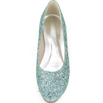 Sequin ploché dámské boty stříbrné svatební boty družičky boty těhotné ženy svatební boty - Strana 3