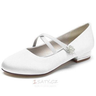 Svatební balerínky s kulatou špičkou Elegantní společenské boty pro svatební párty Denní svatební boty - Strana 1