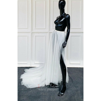 Odnímatelná svatební sukně Dlouhá tylová sukně s rozparkovanou tylovou sukní s vlečkou - Strana 6
