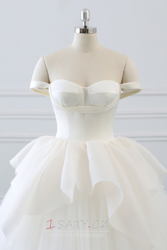 Přirozeného pasu Zamést vlak Formální Rovné rameno Svatební šaty - Strana 5