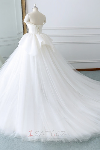 Přirozeného pasu Zamést vlak Formální Rovné rameno Svatební šaty - Strana 4