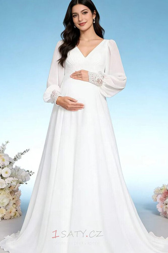 Dlouhá Zahrada Elegantní Říše pasu Dlouhý rukáv Svatební šaty - Strana 2