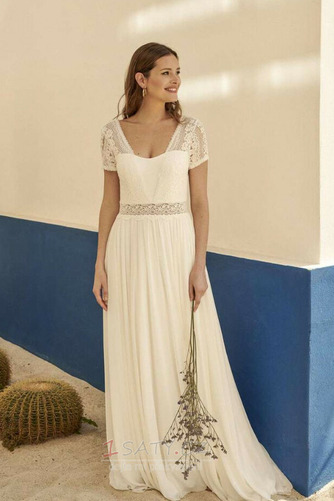 Bezzadu Střední Krátké rukávy Prodej Iluze A-Čára Svatební šaty - Strana 1