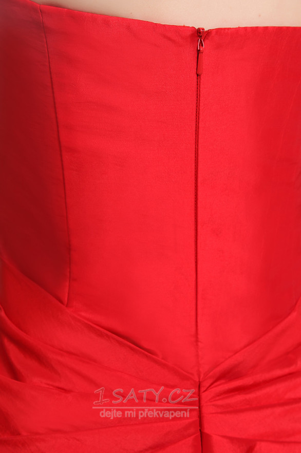 Bez ramínek A-Čára Taft Trojúhelník záhyb Bezzadu Koktejlové šaty