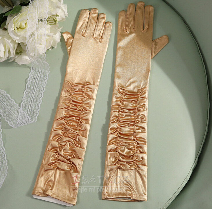 50cm Svatební šaty Saténové rukavice Performance Stage Performance Dlouhé dámské rukavice