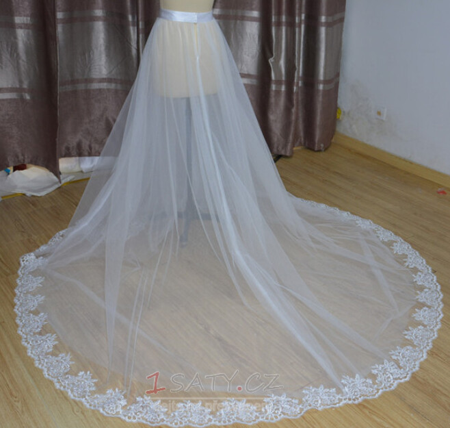 bílá slonová kost Odnímatelná svatební sukně Odnímatelná tylová sukně s krajkou Svatební tylová sukně vlastní velikost