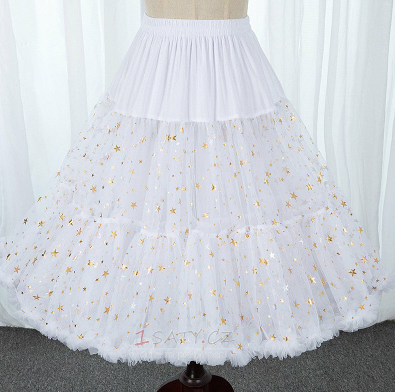 Bílý krajkový tyl Společenské šaty Dlouhá spodnička, lolita cosplay spodničky krinolíny, sukně Ballet Tutu, dívčí spodničky, spodnička lolita 60CM