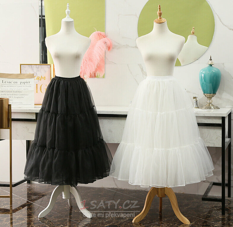 Černá organzová spodnička, spodnička cosplay společenských šatů, spodnička Lolita, baletní tutu sukně, dlouhá spodnička, délka 80 cm