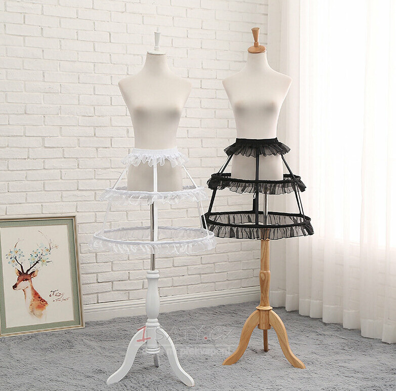 Černá šifonová spodnička, spodnička Lolita Crinoline, Cosplay plesové šaty šifonová spodnička, naducaná spodnička, délka 50 cm