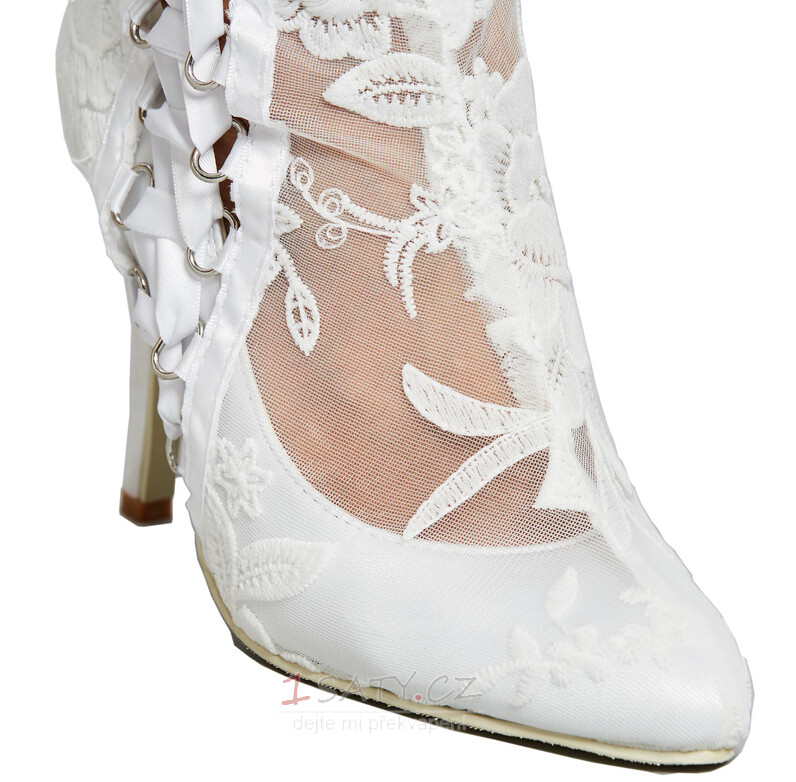 Duté boty sexy krajkové vysoké boty přes koleno jehlové podpatky svatební dámské boty