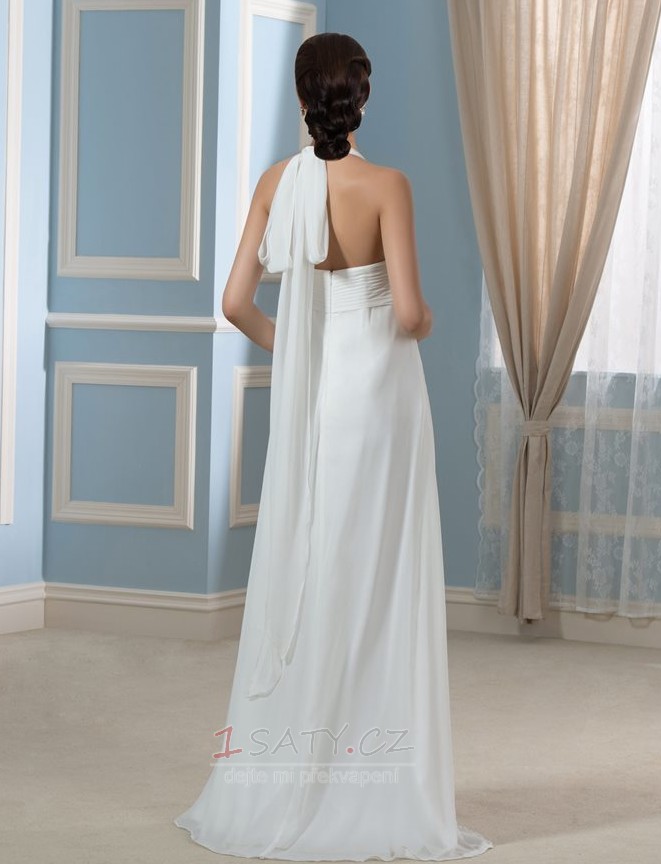 Elegantní Šifón Vysoký pasu Přikrýt S diakritikou luk Svatební šaty