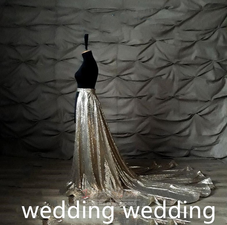 Flitry vlečka sukně odepínací sukně vlečka zlaté šaty svatební odepínací sukně svatební šaty vlastní velikost
