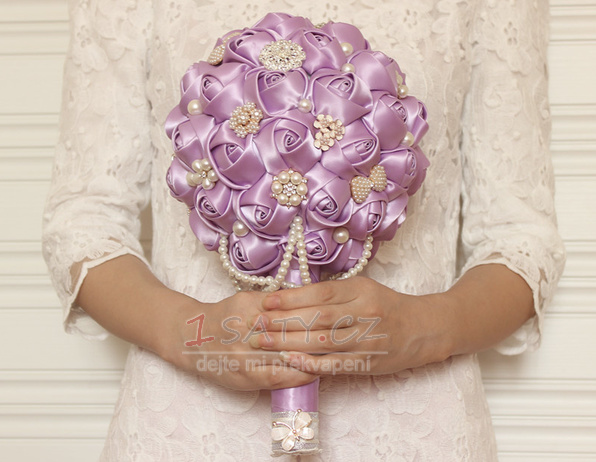 High end vlastní fialová téma svatební nevěsta kytice
