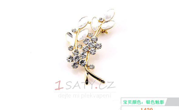 Inlaid diamant Hot sale Ženy Příslušenství Crystal Leaf Brooch