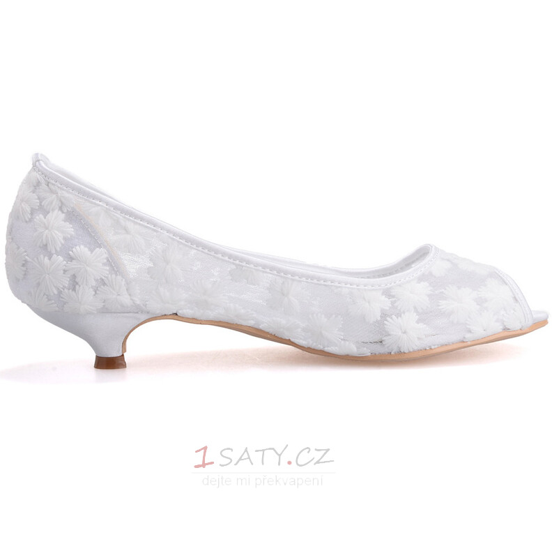 Jarní letní krajkové boty prodyšné pohodlné svatební dámské boty