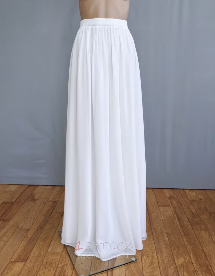 Jednoduché svatební šaty sukně Boho svatební sukně Elegantní svatební sukně Dámská šifonová sukně