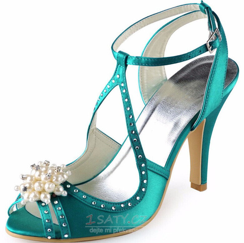 Jehlové svatební boty drahokamové sandály svatební boty princezny hedvábné svatební boty