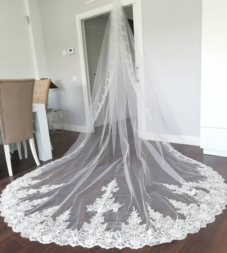 Kostelní ocas krajkový závoj nevěsta svatební závoj luxusní krajkový závoj