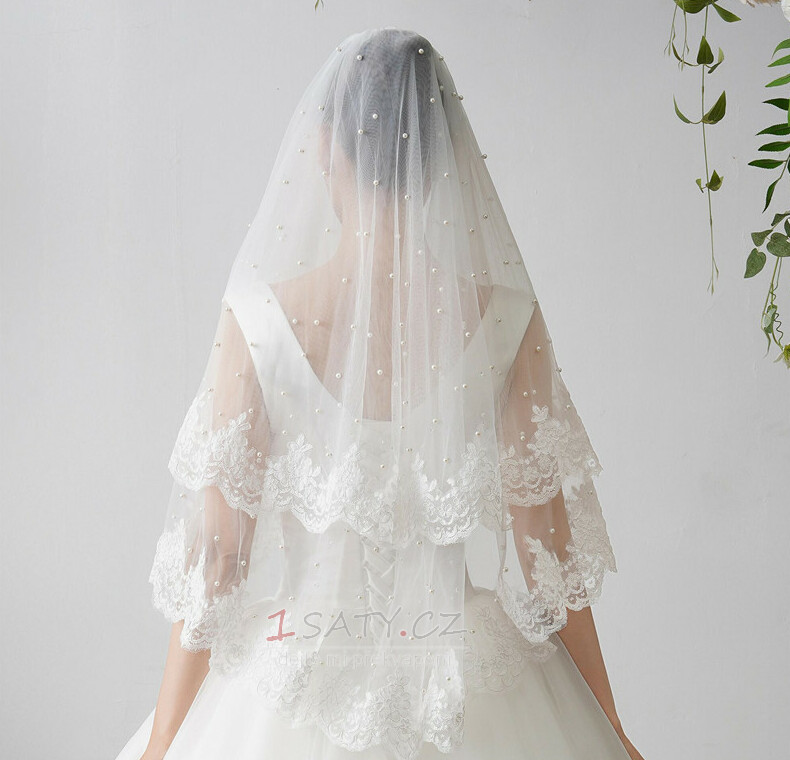 krajka oříznuté Veil pearl svatební závoj doplňky svatebních šatů