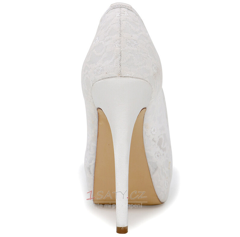 Krajkové svatební boty bílé vysoké podpatky sandály hostina boty svatební boty