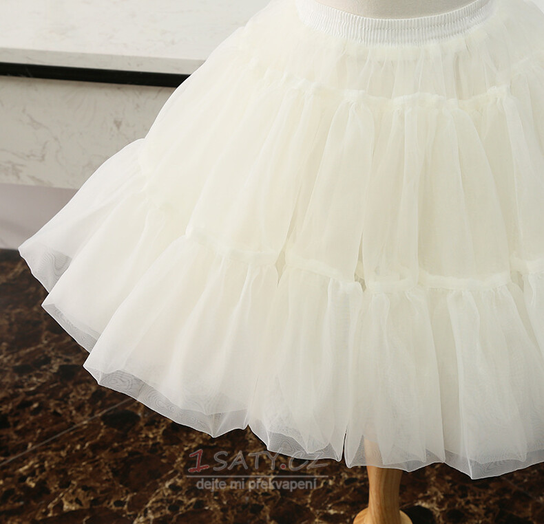 nevěsta svatební mini krinolína, volánové společenské šaty krátká spodnička, nadýchaná sukně