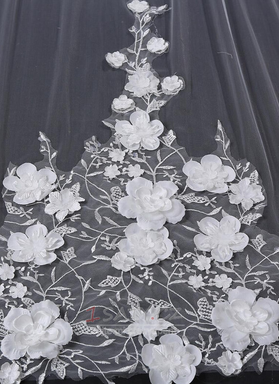 Nevěsta zahalená závoj vynikající květinový závoj dlouhá zahalená závoj 400CM