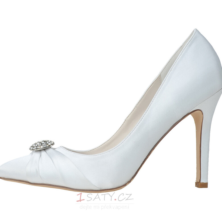 Nové drahokamu špičaté boty saténové dámské svatební boty družička boty