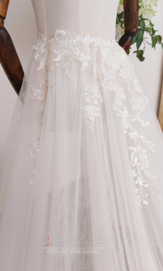 Odnímatelná krajka vlečka Svatební Odnímatelná krajka v pase Vlečka Svatební odnímatelná sukně