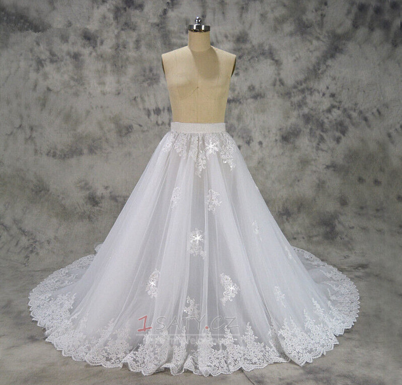 odnímatelná princezna velká vlečka svatební šaty krajková sukně odnímatelná sukně svatební doplňky vlastní velikost