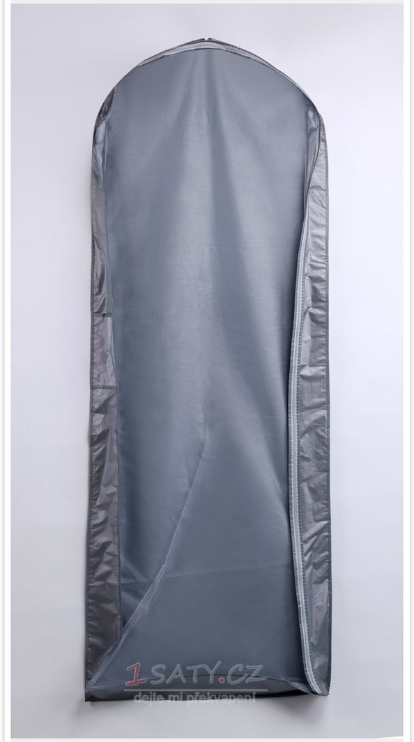 Prachový kryt 155 cm velký stříbrný transparentní svatební šaty prachu