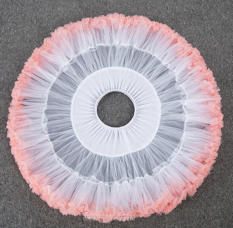 Růžová elastická spodnička s nafouknutým tylem v pase, princezna Balet Dance Pettiskirts Lolita Cosplay, Rainbow Cloud Krátká tutu sukně 45 cm