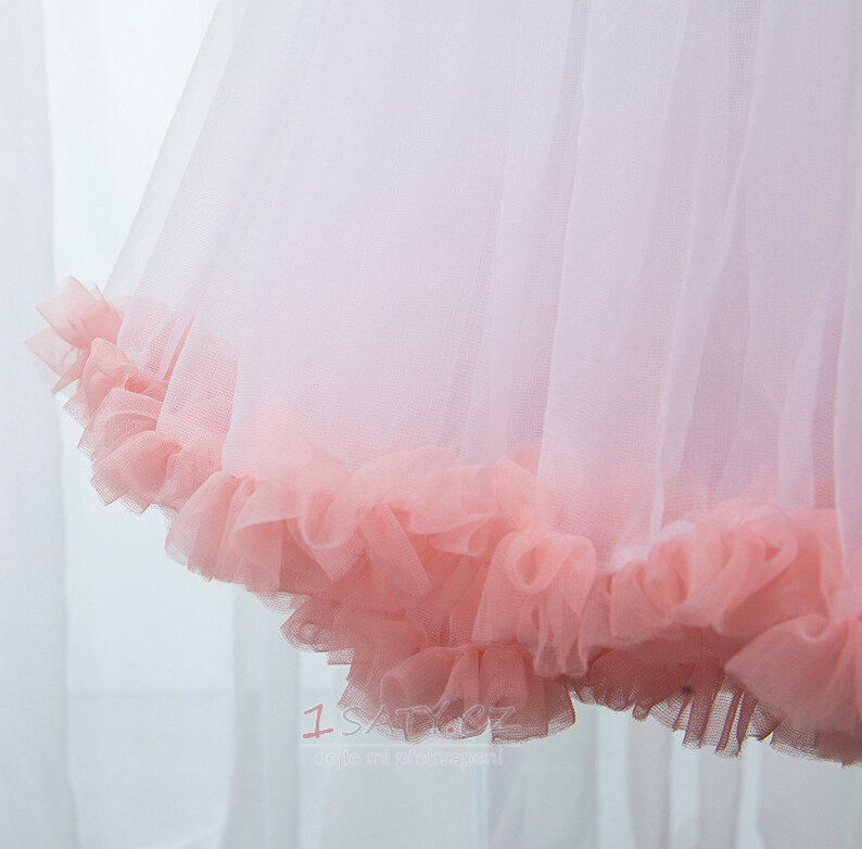 Růžové tylové spodničky, dívčí tutu sukně, párty krátká sukně, cos spodnička, krátká tylová sukně 60cm