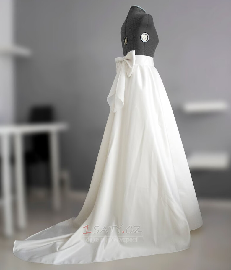 s velkou mašlí Svatební sukně svatební saténová sukně Svatební šaty samostatná Sukně na zakázku