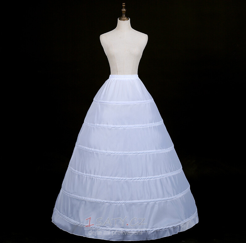 Šest ocelových kroužků elastický pas zvýšení spodnička černá a bílá barva svatební šaty spodnička