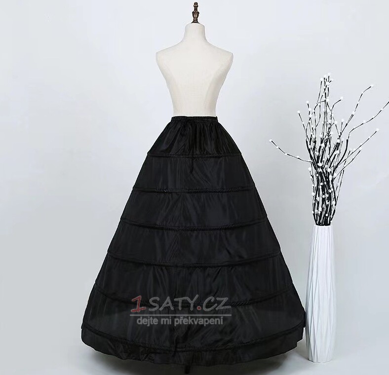 Šest ocelových kroužků elastický pas zvýšení spodnička černá a bílá barva svatební šaty spodnička