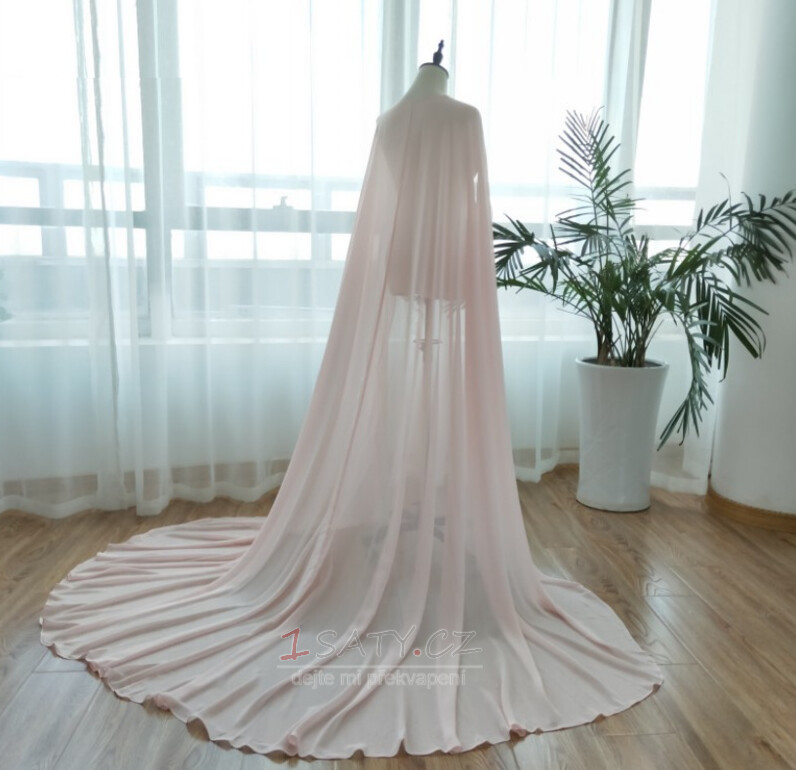Šifonová dlouhá šála jednoduchá elegantní svatební bunda dlouhá 2 metry