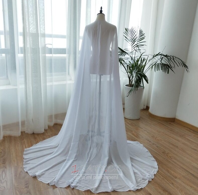Šifonová dlouhá šála jednoduchá elegantní svatební bunda dlouhá 2 metry