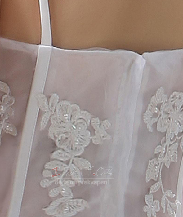 Střední záda Bílá Šik Bez rukávů Nášivky Asymetrické Svatební šaty