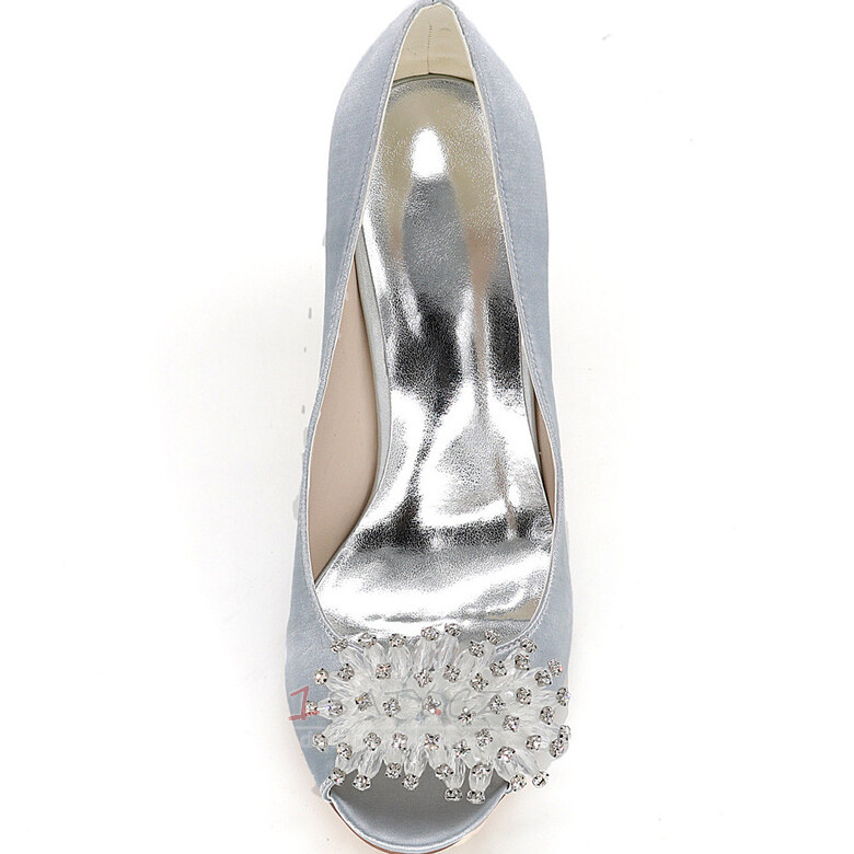 Svatební dámské boty mělká ústa rybí hlava vysoké podpatky drahokamu jediné boty družička banket šaty sandály