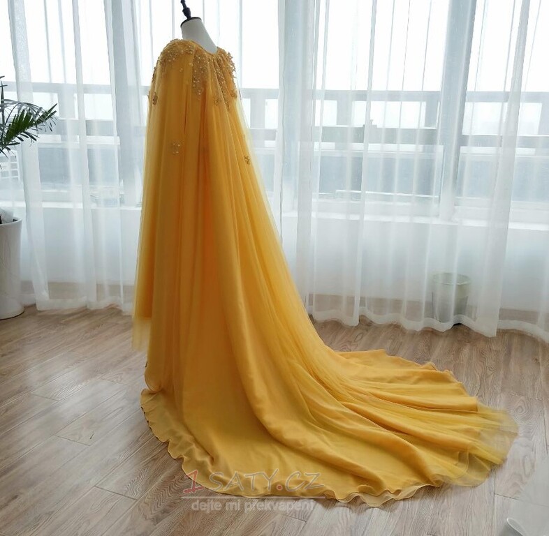 Svatební elegantní krajkový dlouhý šátek s 5 vrstvami večerního šálu