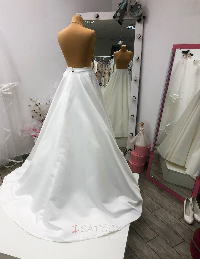 svatební jednoduchá sukně Saténová svatební sukně maxi svatební sukně Svatební sukně se odděluje