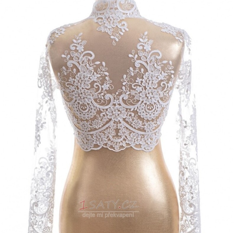 Svatební krajková bunda s krátkým rukávem Lace Jacket Bridal Coat