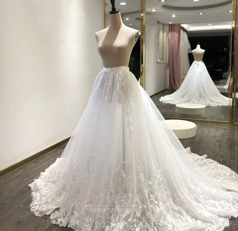 Svatební odnímatelná sukně k šatům Svatební sukně Krajkové nášivky Odepínatelná vlečná sukně vlastní velikost