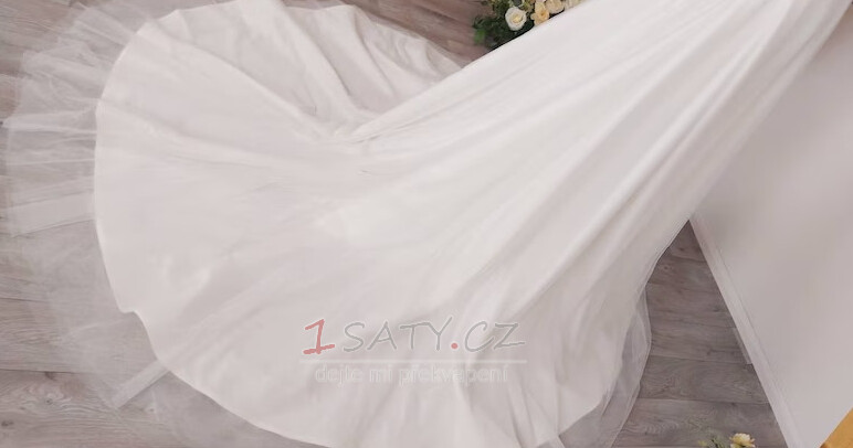 Svatební odnímatelný vláček Odnímatelná sukně Svatební šaty Vláček Saténová překryvná vrstva na míru