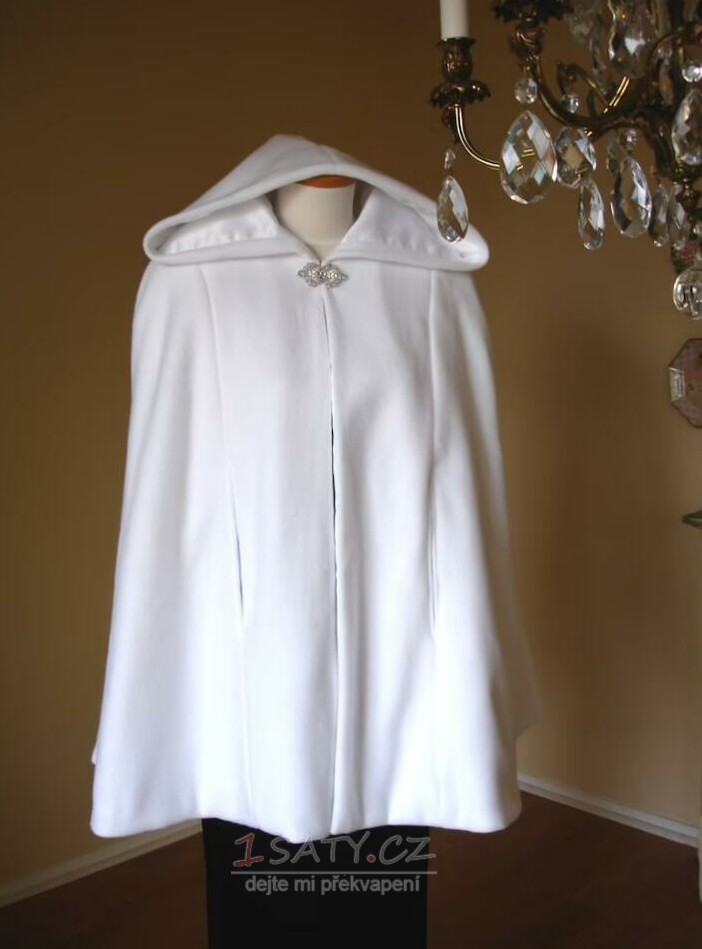Svatební plášť s kapucí krátký svatební plášť Svatební bolerko Zimní svatební přikrývka