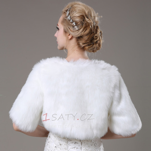 Svatební šátek Glamour s krátkým rukávem Shore Sleeve Loose Fur