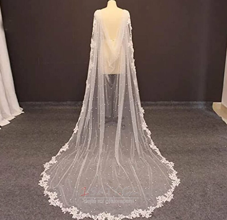 Svatební svatební šaty Perlový šátek Závoj Krajkový šátek