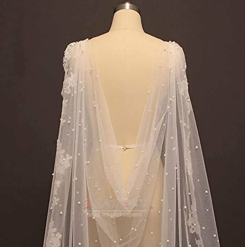 Svatební svatební šaty Perlový šátek Závoj Krajkový šátek